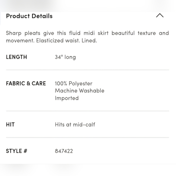 Ann Taylor Cream Pleated Midi Skirt - Picture 7 of 11